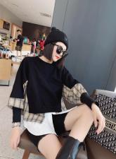 针织拼接衫，女装，情依阁