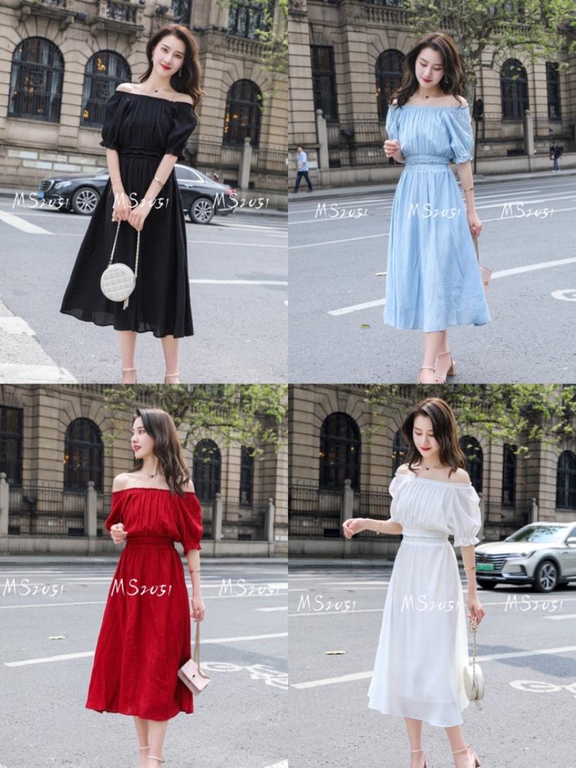 夏季新款连衣裙，女装连衣裙，米社