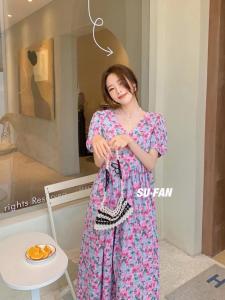 夏季新款花色韩丝连衣裙，女装连衣裙，素凡 SU·FAN
