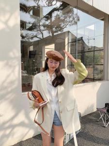 【春季新款】自制米拼绿西装,女装西装,FZ