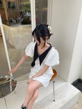 尖领连衣裙，女装连衣裙，莫娜NORA
