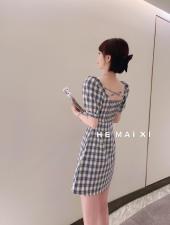 夏季新款格子裙，女装，HEMAIXI 和麥熙