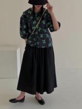绿色小花衫，女装，Young