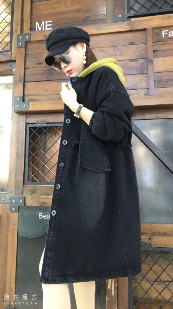 【现货】秋冬新款牛仔加棉外套，女装，蓝帕
