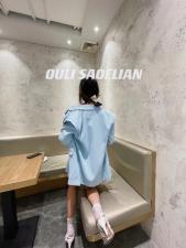 蓝色西装，女装西装，讴俪