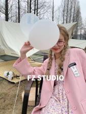 【春季新款】自制高品质薄西装粉色，女装西装，FZ