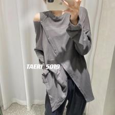 【现货】斜开扣长袖T，女装，TAERI