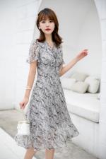 现货供应：雪纺真丝连衣裙M一XXL，女装连衣裙，拉思维加丝
