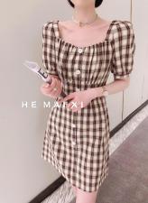夏季新款格子裙，女装，HEMAIXI 和麥熙