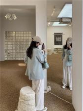 【春装新款】自制单色围脖西装，女装西装，FZ