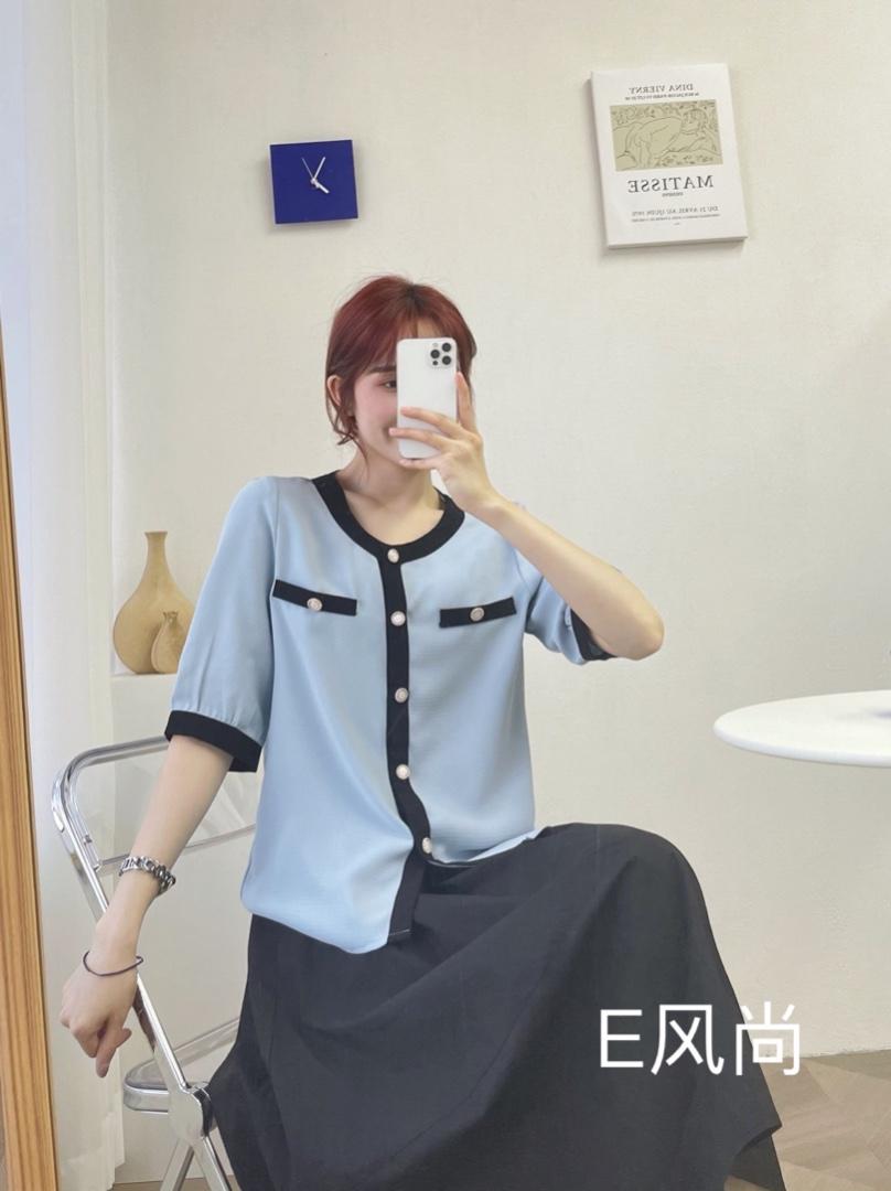 开扣小香风小衫，女装，E·风尚