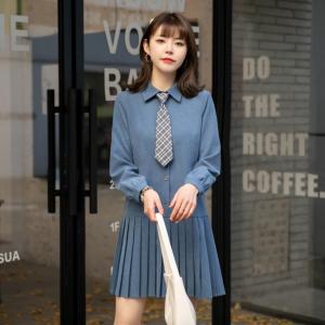 现货春装新款学院风连衣裙,女装连衣裙,西子阁
