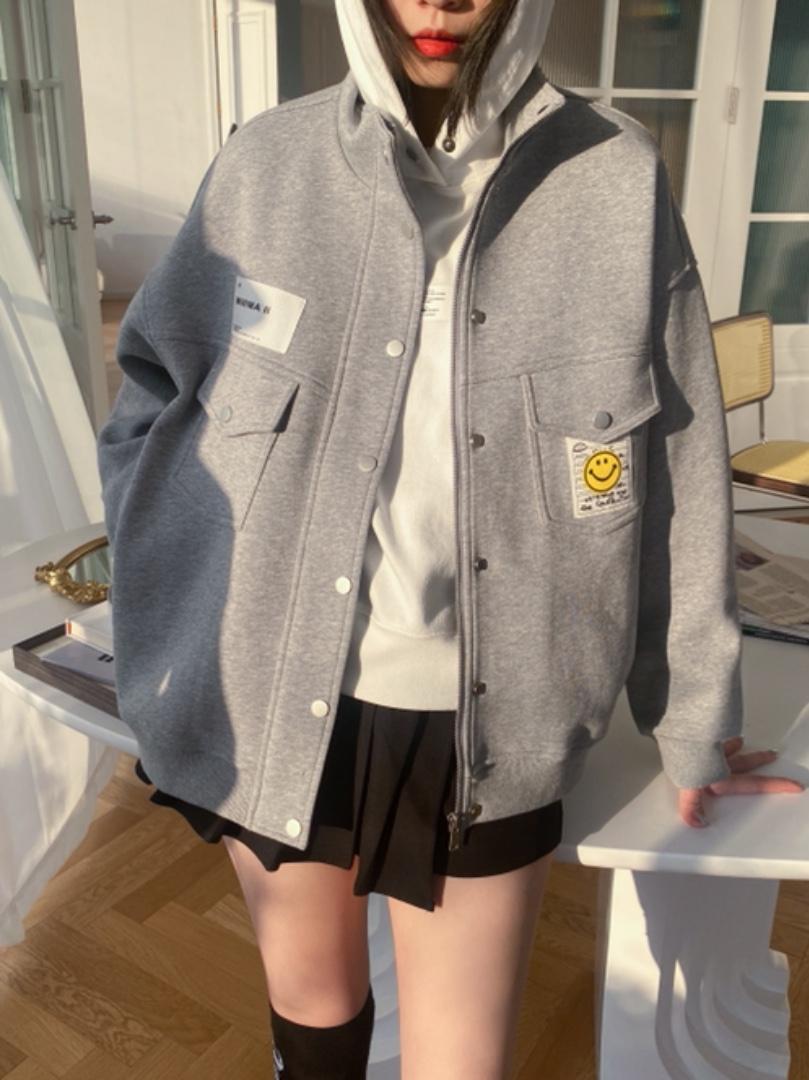 贴标廓形外套，女装，G7V7