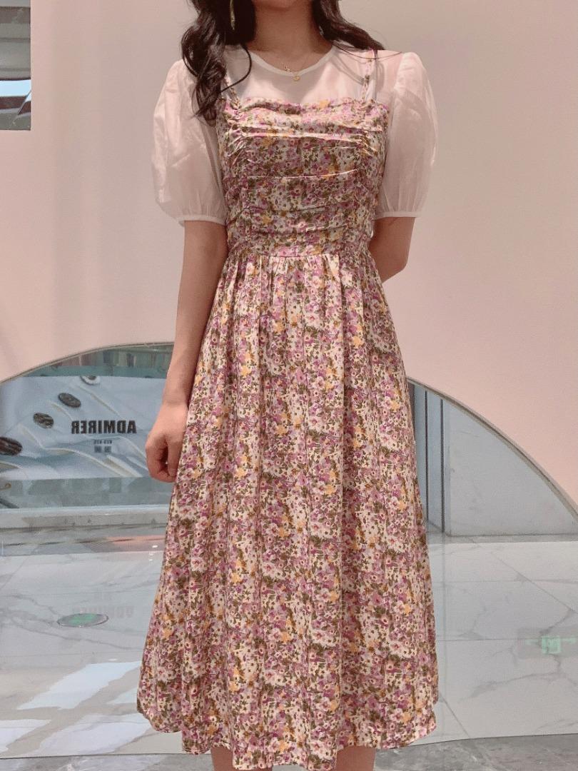 【现货】碎花长裙天丝面料，女装，嘉乐馨秀(4F)