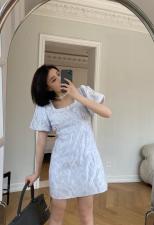 夹珍珠牵条提花连衣裙，女装连衣裙，ceelphy