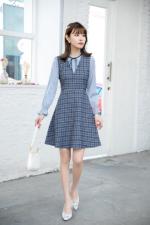 现货春季新款格子连衣裙，女装连衣裙，西子阁