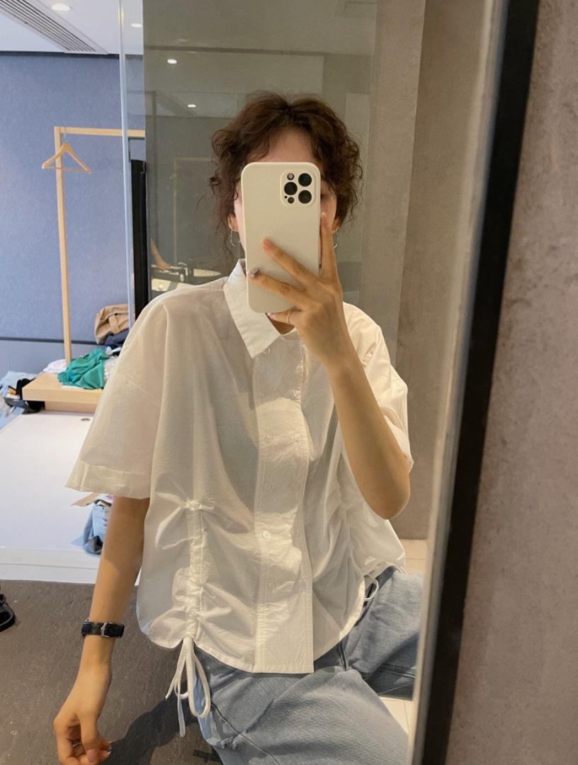6977抽绳衬衣，女装，续加