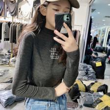 2021冬装新款韩版上衣时尚休闲双面绵羊绒打底衫印字母绒衫，女装卫衣/绒衫，星女郎
