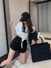 【现货】夏季新品不规则下摆短袖，女装，F/TU