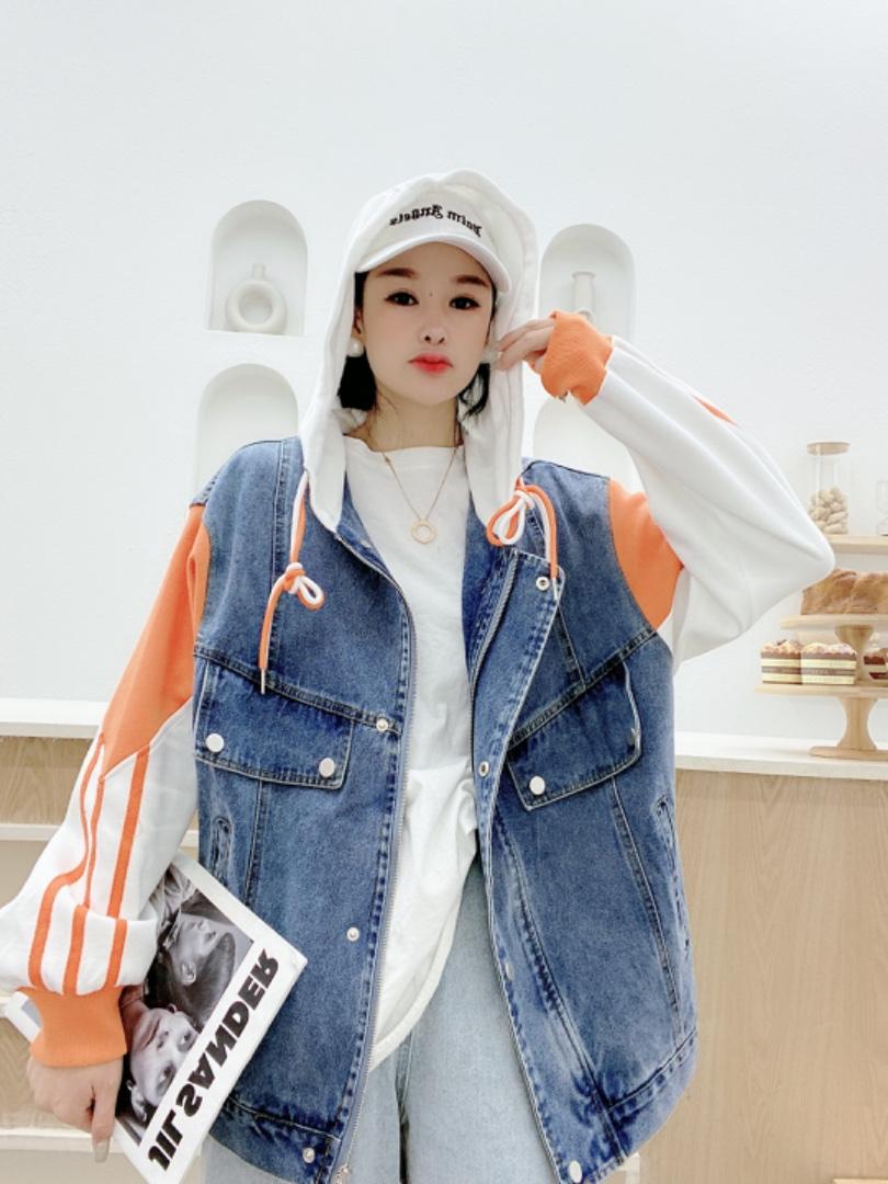 牛仔拼接排单款二色二码热卖中...，女装，情依阁
