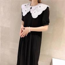 【现货】夏季新款韩版刺绣领连衣裙，女装连衣裙，1+9