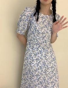 夏季新款碎花修身连衣裙,女装连衣裙,Here Bella(5F)
