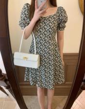 现货独屿夏季碎花连衣裙，女装连衣裙，独屿