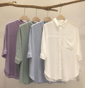 2021夏季新款夏装天丝衬衫现货,女装衬衫,雨木其