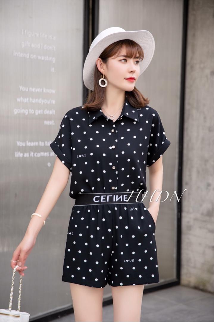 2021年夏季新款女装韩版波点套裤，女装，红火丹妮