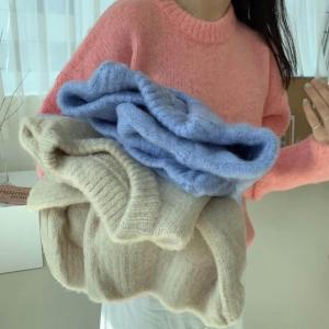 冬季新款：纯色圆领毛衣,女装针织衫/毛衣,新芬子