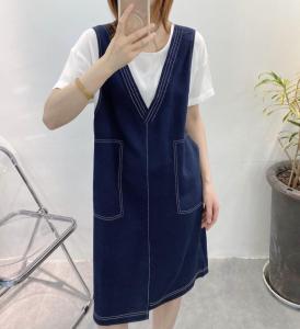 【现货】假两件套连衣裙，女装连衣裙，麦丝尚