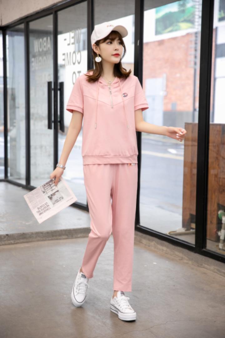 现货供应：卫衣面料休闲套装M一XXL，女装卫衣/绒衫，拉思维加丝