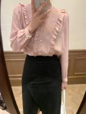 独屿2021春木耳边设计上衣，女装，独屿