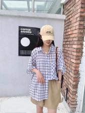 韩版格子衬衫，女装衬衫，QJJ