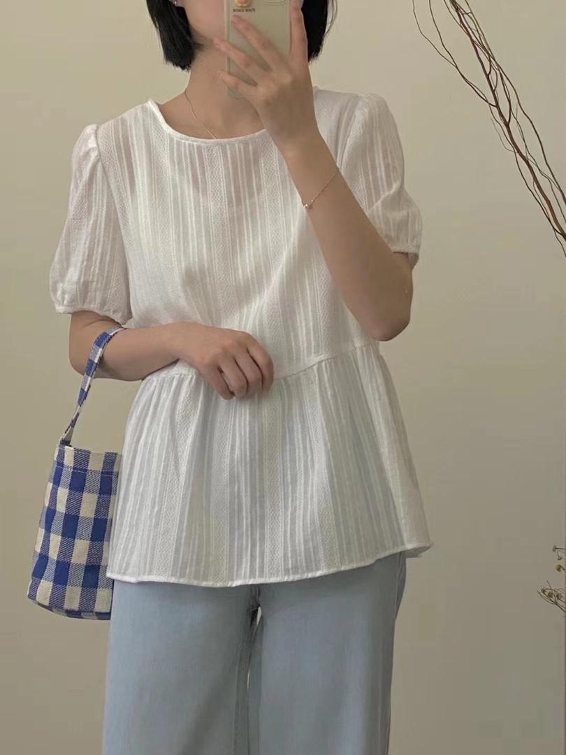 夏季新款韩系百搭纯色上衣，女装，Here Bella(5F)