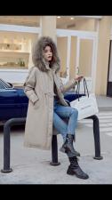 2021冬季新款，韩版派克时尚修身显瘦加厚长款羽绒棉，女装，婉伦