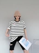 夏季新款条纹大版T，女装，叙号