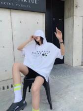 新款带帽短袖卫衣，女装卫衣/绒衫，E·贝空间TM