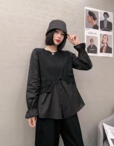 2021年赛蝶春款发出中……2种面料拼接出独特风格韩版上衣,女装,赛蝶衣社