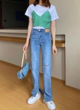 开衩小微喇，女装，cutiesistey