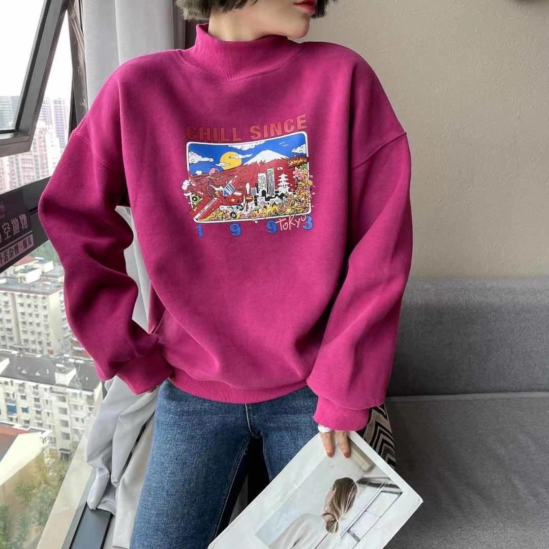 大猩猩飞机款圆领卫衣，女装卫衣/绒衫，简单小珍