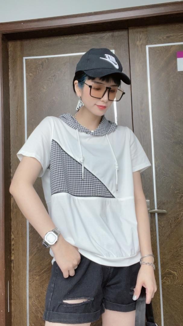 夏季新款拼接短袖上衣，女装，贝依维娅