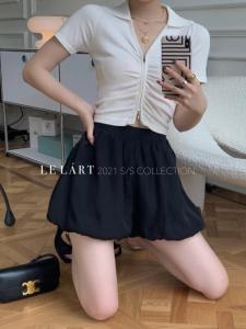 LELáRT XL032修身皱褶上衣，女装，LE LART