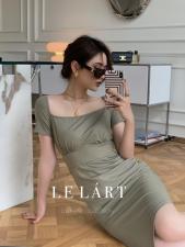 LELáRTLL1538皱褶长款连衣裙，女装连衣裙，LE LART