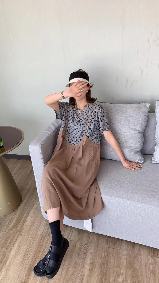 字母拼接假两件，女装，维多利亚