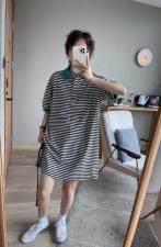 6981条纹字母裙，女装，续加