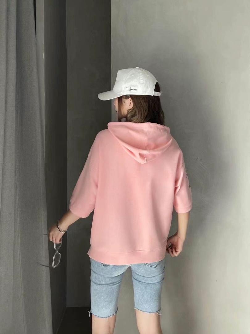 夏季新款-带帽短袖卫衣，女装卫衣/绒衫，E·贝空间TM