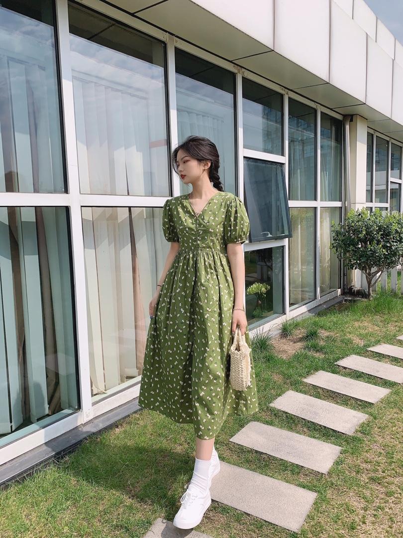 夏装韩版印花连衣裙，女装连衣裙，CL.chuling