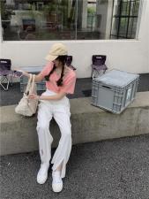 【现货】夏季新品多色抽绳开叉裤，女装，FZ