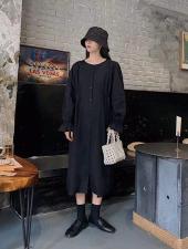 棉麻连衣裙，女装连衣裙，QJJ